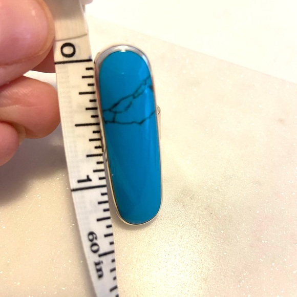 Turquoise and .925 sterling silver ring - Picture 3 of 6